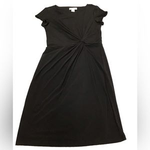 Liz Claiborne Cap Sleeve Draped Ruched  Dress